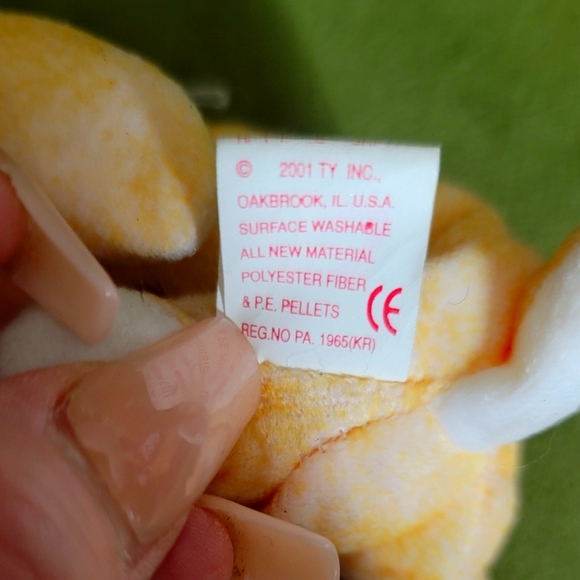 Ty Beanie Baby 2001 Grace the Bunny 5" Color Yellow NWOT - Picture 4 of 5